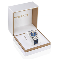 Thumbnail for Versace Ladies Watch Greca 38mm Logo Blue VEVH01421