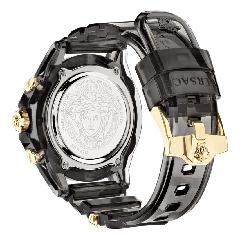 Versace Icon Active Chronograph Men's Black Gold Watch VEZ700421