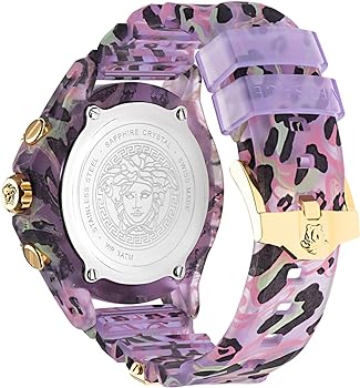 Versace Unisex Watch Chronograph Active Lilac Leopard VEZ700722