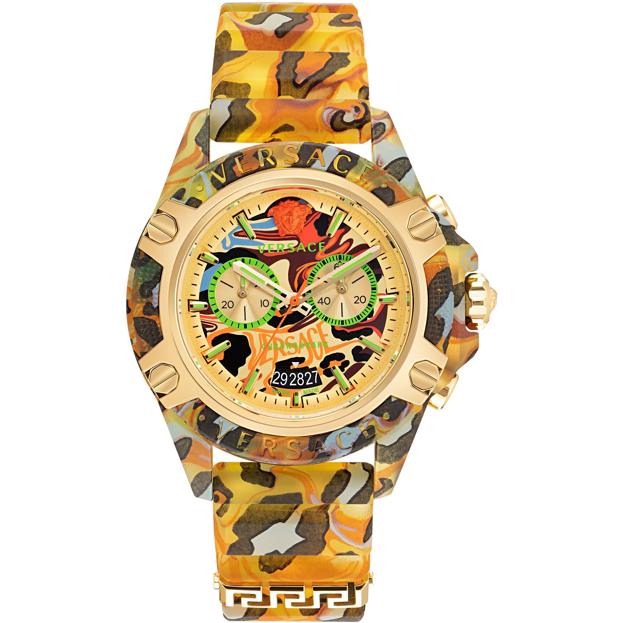 Versace Unisex Watch Chronograph Active Yellow Leopard VEZ700822