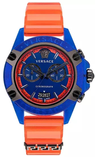 Versace Unisex Watch Chronograph Active Blue Orange VEZ700922