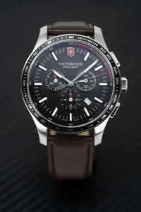 Thumbnail for Victorinox Men's Watch Chronograph Alliance Sport Black Brown Leather 241826