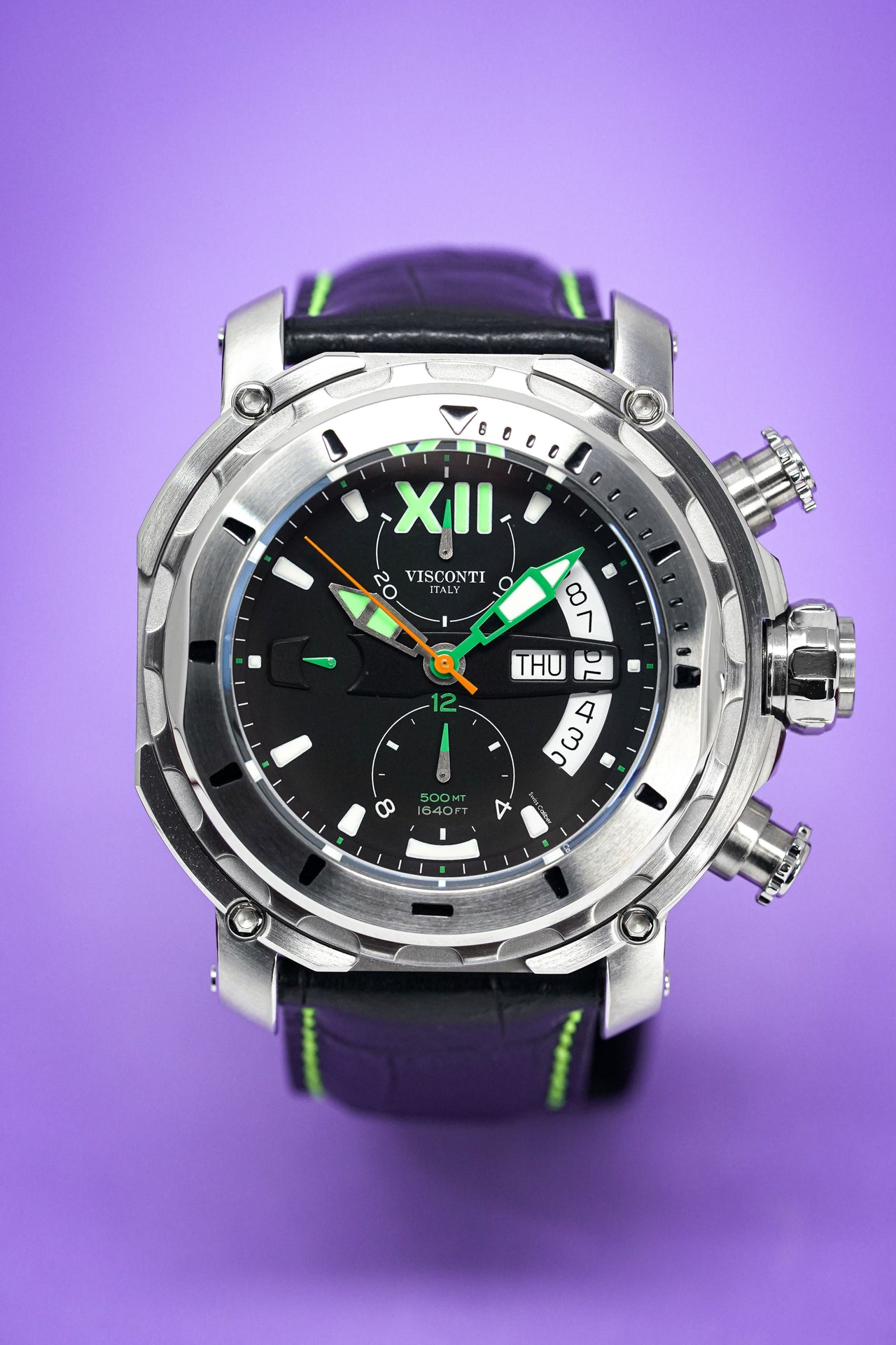 Visconti Chronograph Watch Full Dive 500M Black KW51-04