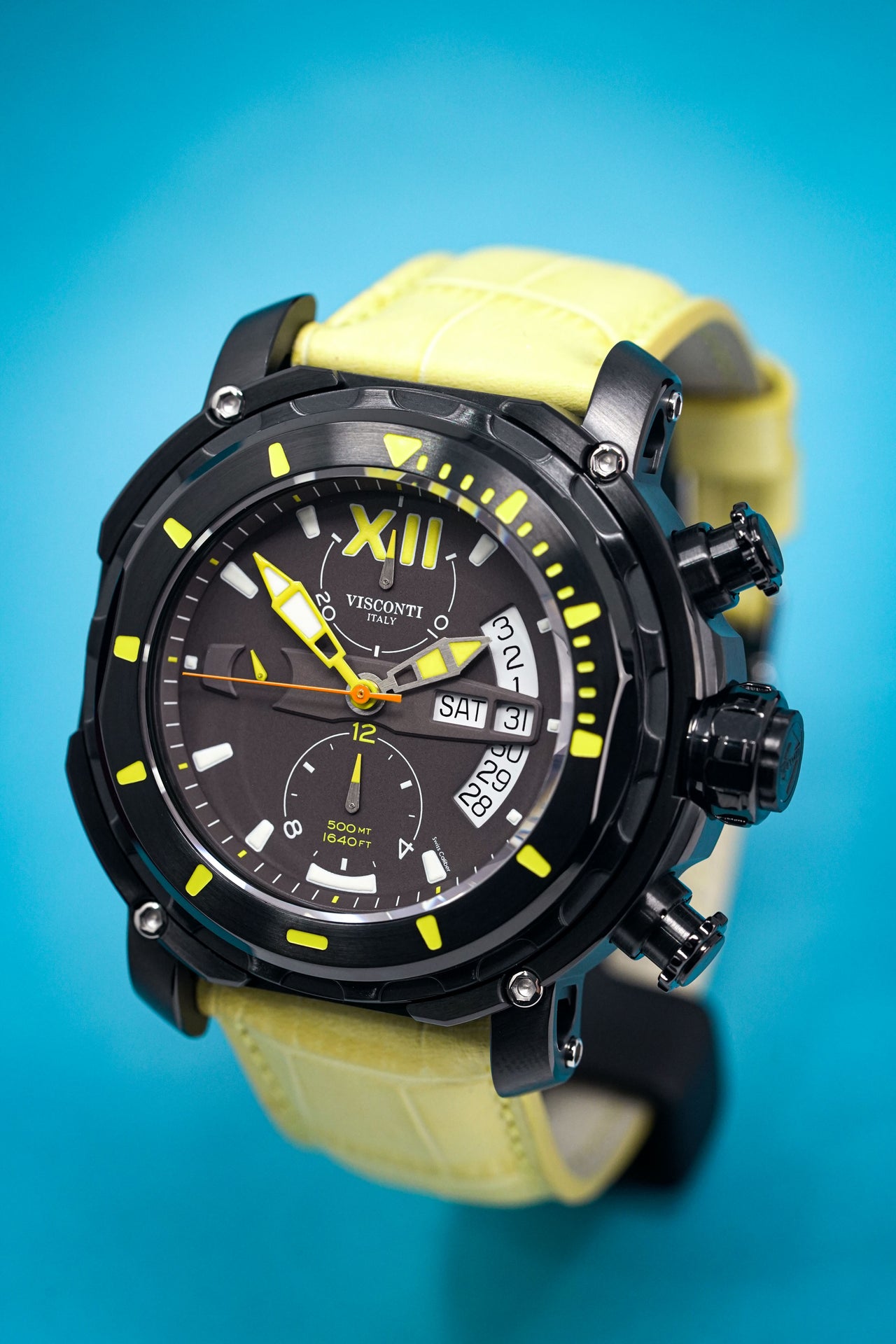 Visconti Chronograph Watch Full Dive 500M Yellow KW51-05