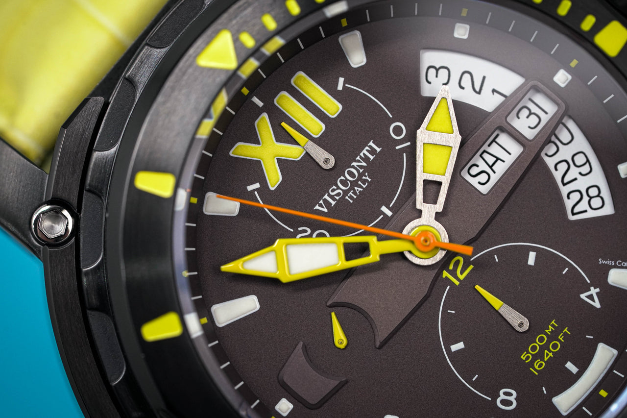 Visconti Chronograph Watch Full Dive 500M Yellow KW51-05