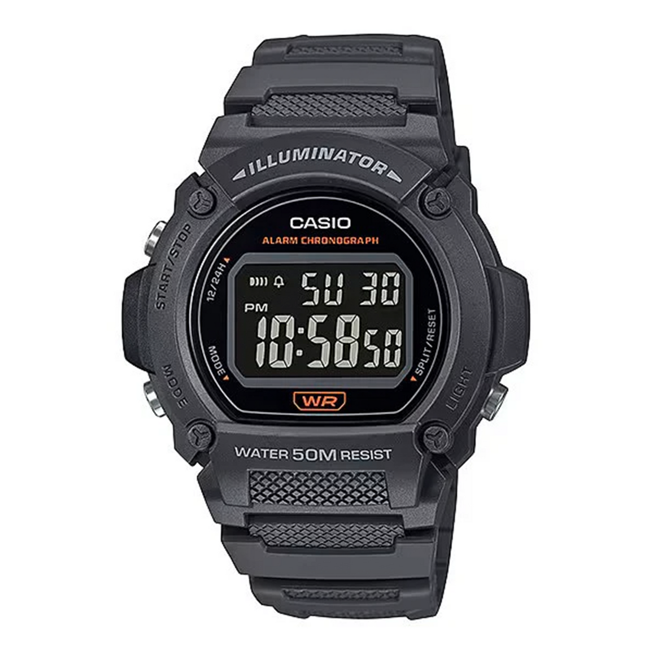 Casio Watch Chronograph Digital Black W-219H-8BV