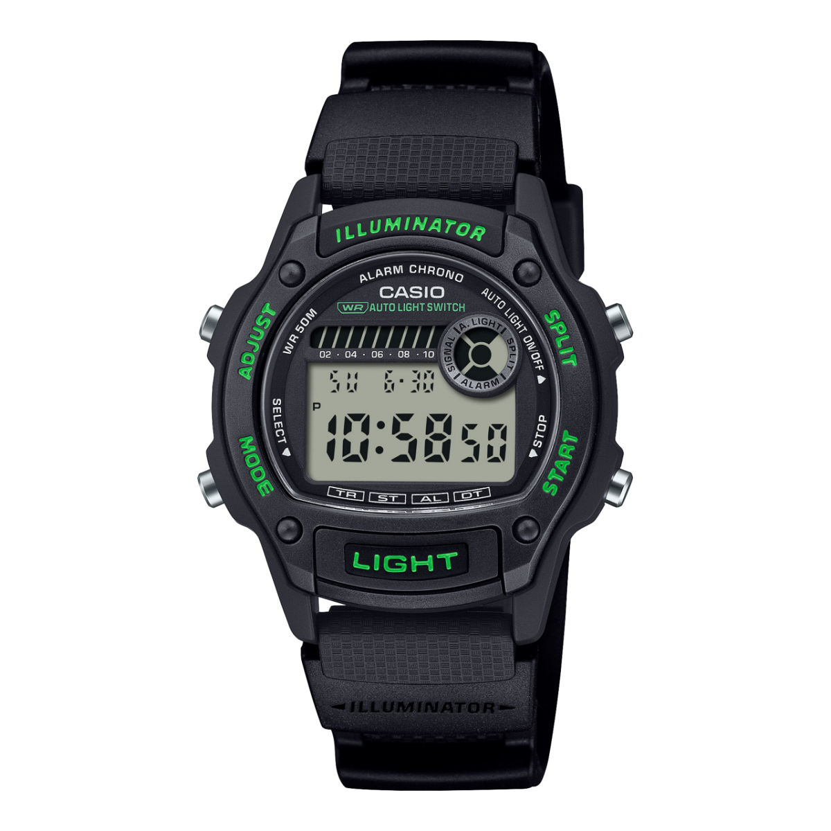 Casio Unisex Black Digital Resin Watch W-220H-1A3VDF