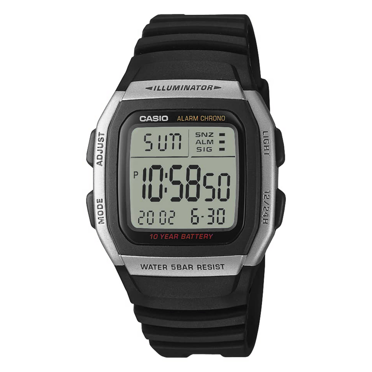Casio Digital Black Watch W-96H-1AV