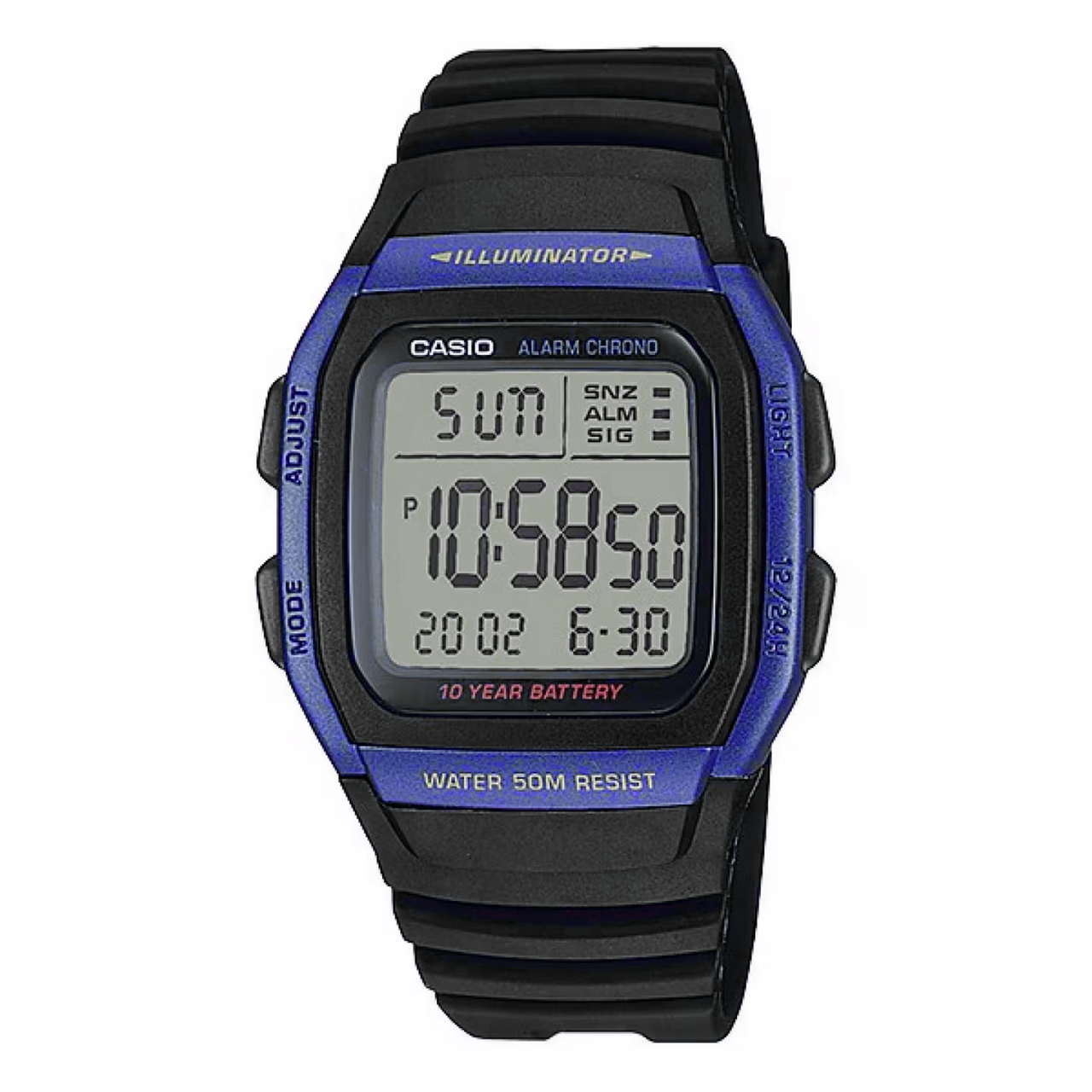 Casio Digital Blue Black Watch W-96H-2AV