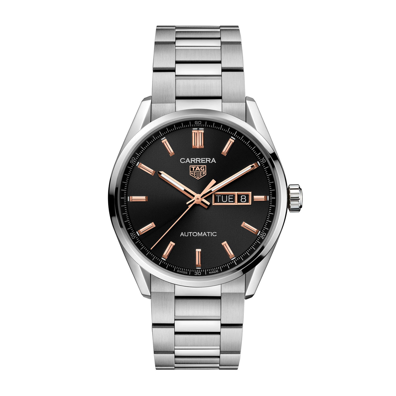 Tag Heuer Watch Carrera Day-Date Automatic Black Rose Gold WBN2013.BA0640