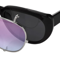 Thumbnail for Yohji Yamamoto Prototype C1 Sunglasses Butterfly Black Purple