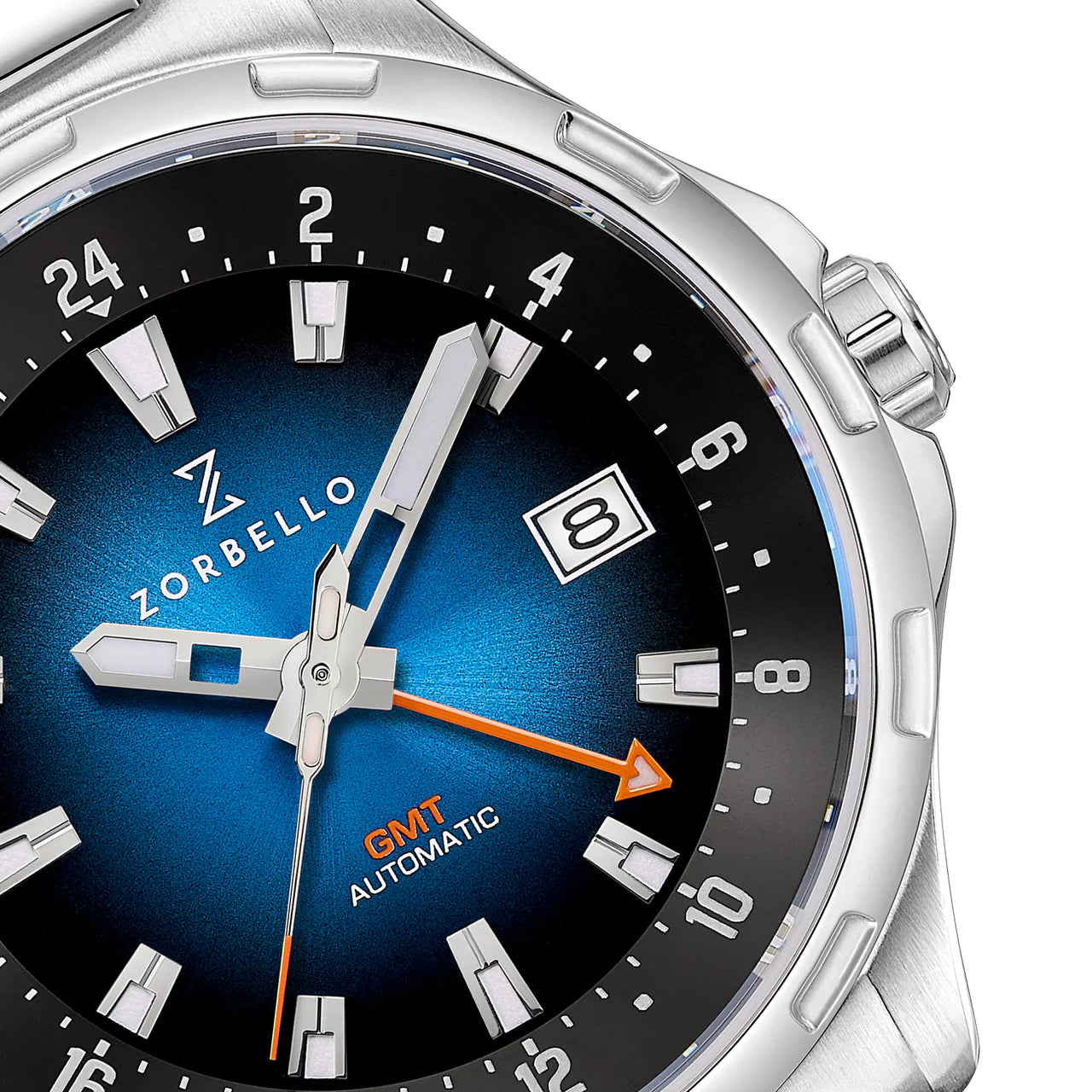 Zorbello Mechanical Watch G1 GMT Blue SS LumiNova® ZBAF005