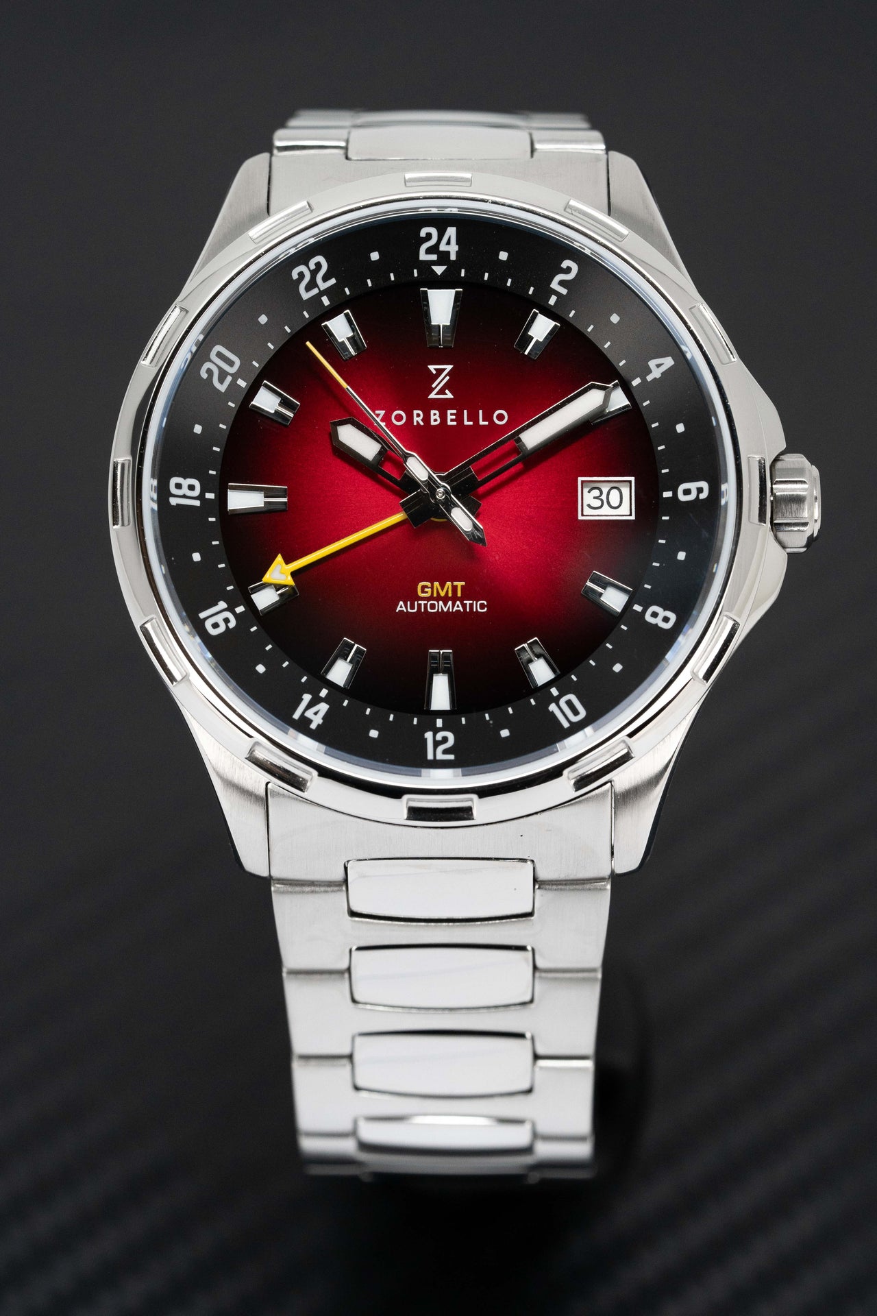 Zorbello Mechanical Watch G1 GMT Red SS LumiNova® ZBAF007