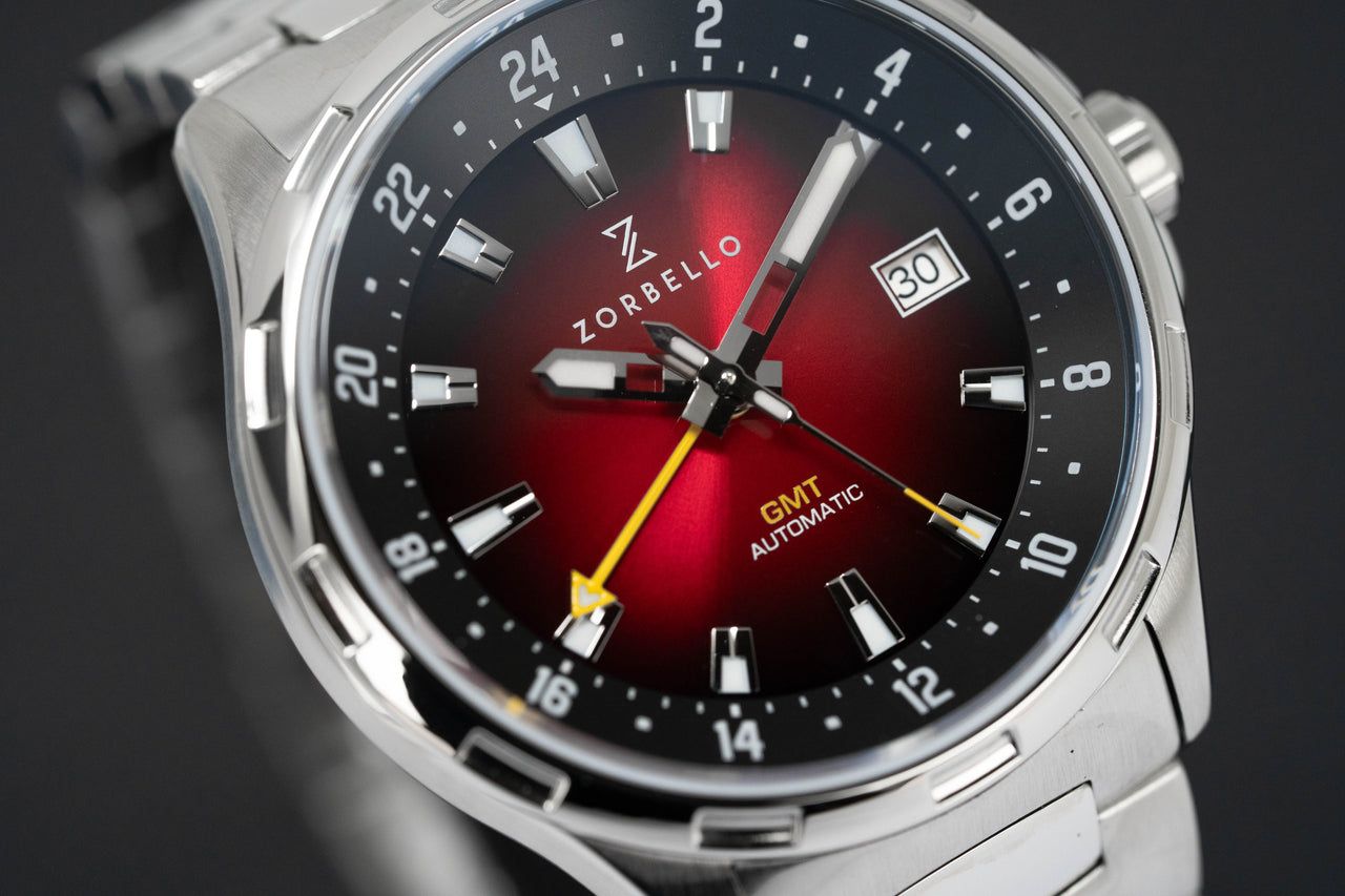 Zorbello Mechanical Watch G1 GMT Red SS LumiNova® ZBAF007