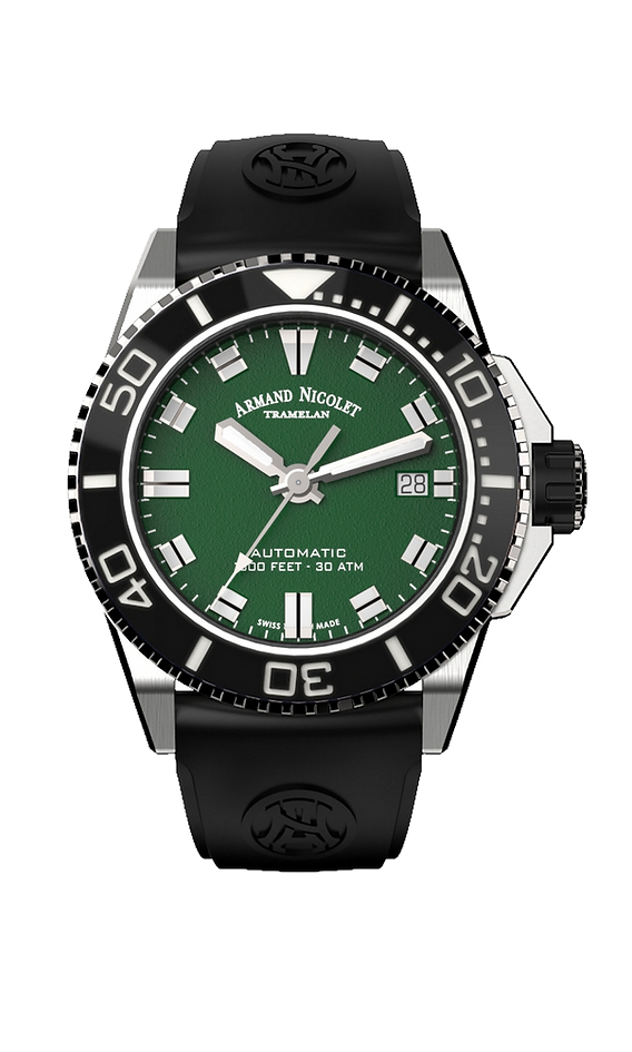 Armand Nicolet Men's Watch JS9 Date 41mm Green Black A481AGN-VR-GG2710N