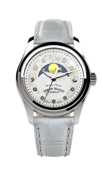 Thumbnail for Armand Nicolet Ladies Watch M03 Moonphase 34mm White Silver A151QAA-AN-P882BC8