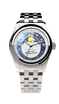 Thumbnail for Armand Nicolet Ladies Watch M03 Moonphase 34mm Silver Blue A151QAA-AK-MA150