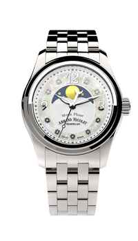 Thumbnail for Armand Nicolet Ladies Watch M03 Moonphase 34mm Silver White A151QAA-AN-MA150