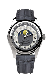 Thumbnail for Armand Nicolet Ladies Watch M03 Moonphase 34mm Grey Silver A151QAA-GN-P882GR8