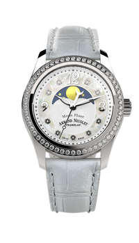 Thumbnail for Armand Nicolet Ladies Watch M03 Moonphase 34mm Silver White A151TAA-AN-P882BC8