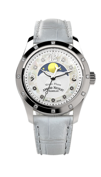 Thumbnail for Armand Nicolet Ladies Watch M03 Moonphase 34mm Silver White A151RAA-AN-P882BC8