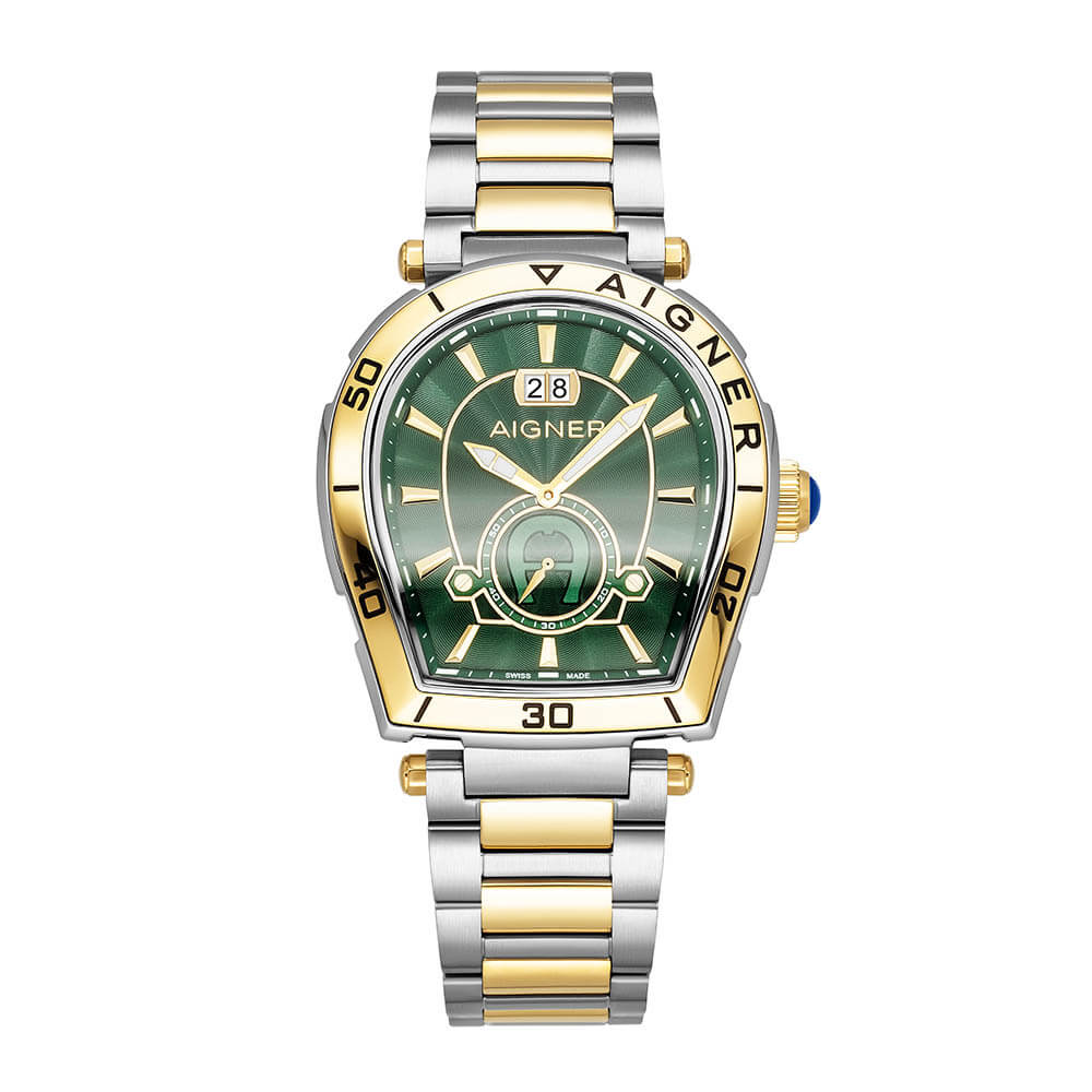 Aigner Trapani 42mm Green Gold Two-Tone SS Men's Watch AGW.262004