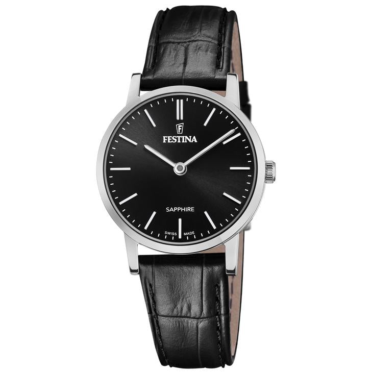 Analogue Watch - Festina F20013/4 Ladies Black Swiss Made Watch