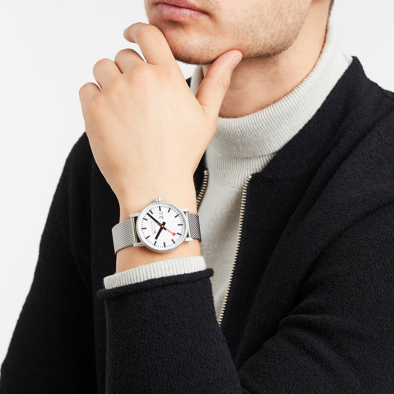 Analogue Watch - Mondaine Evo2 Unisex White Watch MSE.40210.SM