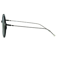 Thumbnail for Ann Demeulemeester Sunglasses Round Shiny Black 925 Silver with Grey Lenses CAT3 AD54C1SUN - Watches & Crystals