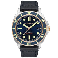 Thumbnail for Spinnaker Hull Diver Men’s Blue Leather Automatic Watch SP-5088-05