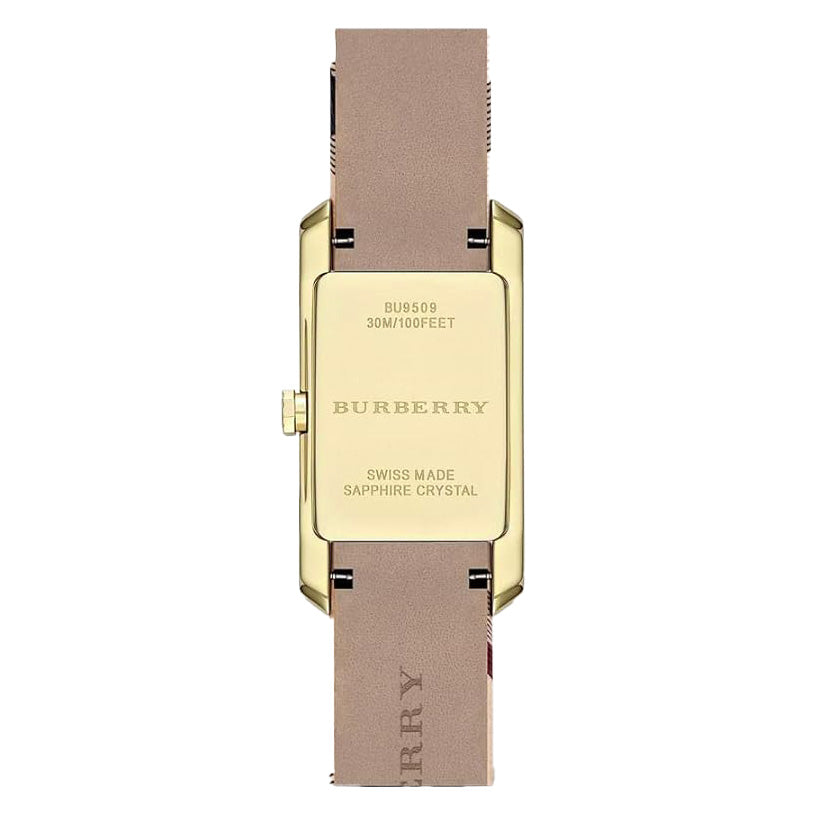 Burberry Ladies Watch The Pioneer Check Yellow Gold BU9509
