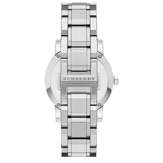 Burberry Ladies Watch 34mm Check Stamped Silver BU9125