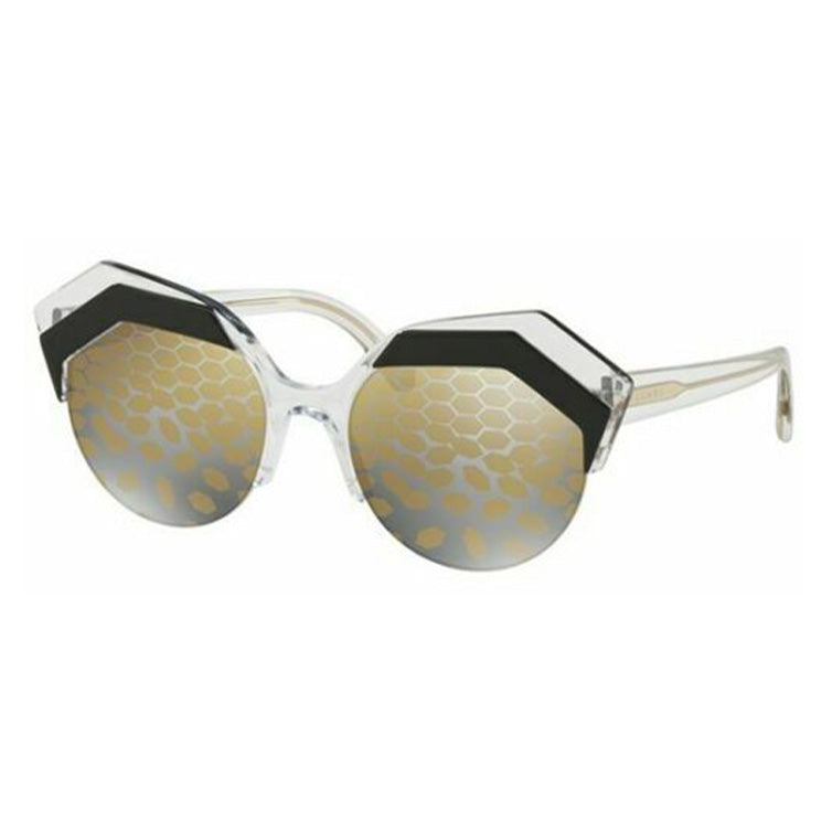 Bvlgari Serpenteyes Women's Sunglasses Geometric Cat Eye Crystal Patterned 0BV8203 569/T9