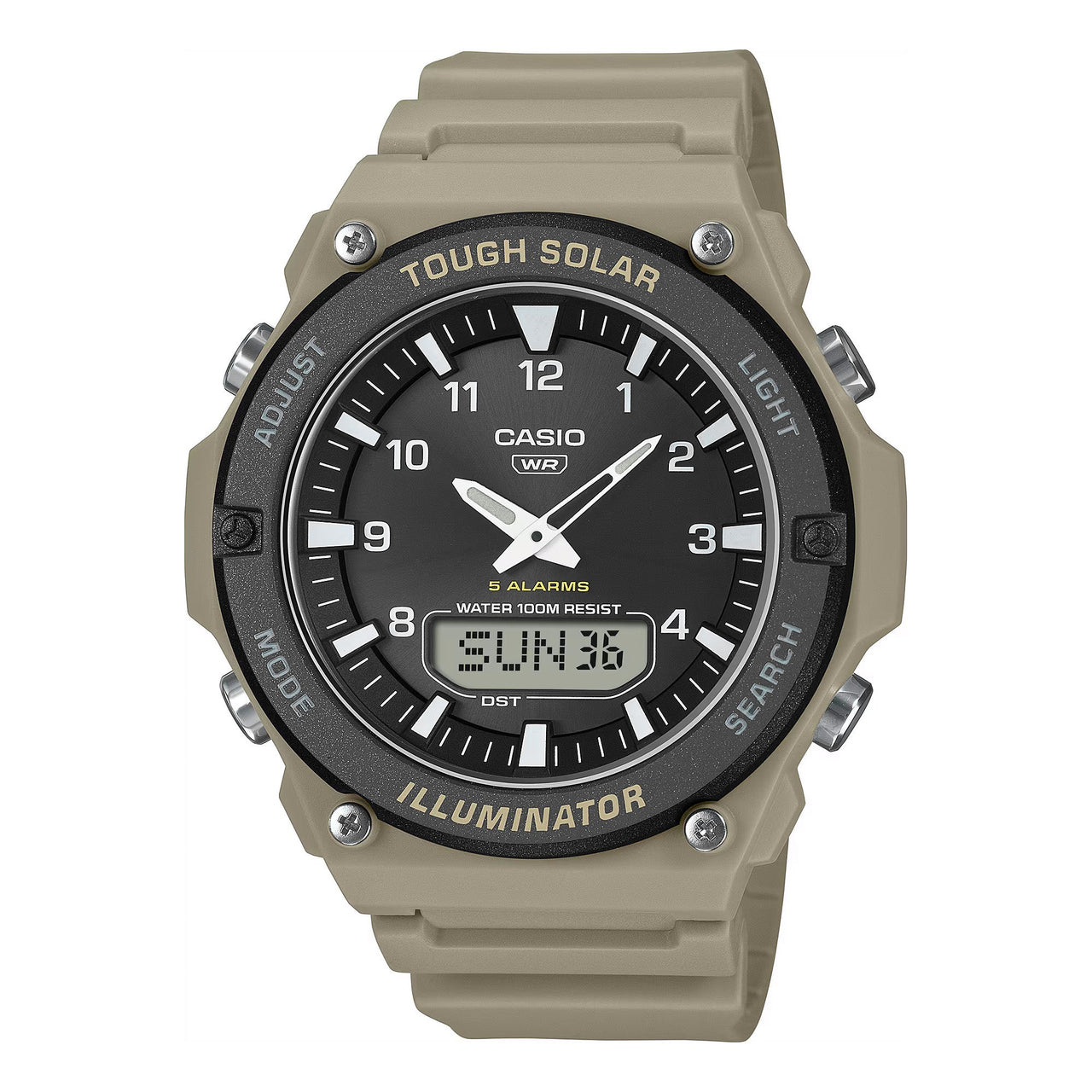 Casio Tough Solar 50mm Green Black Men's Watch AQ-S820W-5AVDF