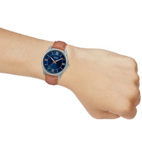 Thumbnail for Casio Dress Blue 40mm Unisex Brown Leather MTP-V005L-2B5UDF