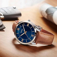 Thumbnail for Casio Dress Blue 40mm Unisex Brown Leather MTP-V005L-2B5UDF