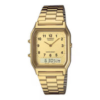 Thumbnail for Casio Watch Vintage Retro Dual Time Roman Gold AQ-230GA-9BMQ