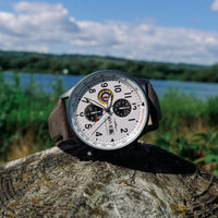 Thumbnail for Chronograph Watch - AVI-8 Ivory Greyscale Hawker Hurricane Chronograph Watch AV-4011-0B