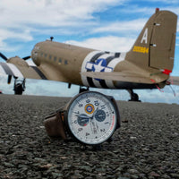 Thumbnail for Chronograph Watch - AVI-8 Ivory Greyscale Hawker Hurricane Chronograph Watch AV-4011-0B