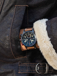 Thumbnail for Chronograph Watch - AVI-8 Men's Brown Hawker Hunter Chronograph Watch AV-4080-04