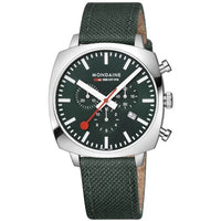 Thumbnail for Chronograph Watch - Mondaine Grand Cushion Chrono Square Men's Green Watch MSL.41460.LF.SET