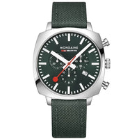 Thumbnail for Chronograph Watch - Mondaine Grand Cushion Chrono Square Men's Green Watch MSL.41460.LF.SET