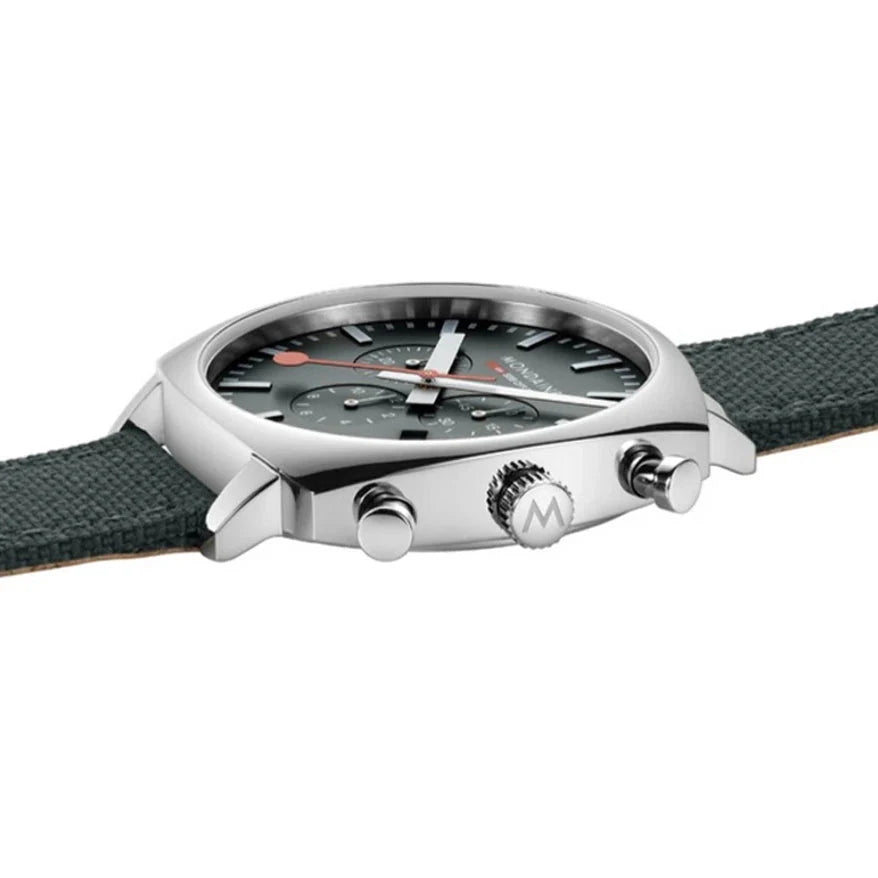 Chronograph Watch - Mondaine Grand Cushion Chrono Square Men's Green Watch MSL.41460.LF.SET