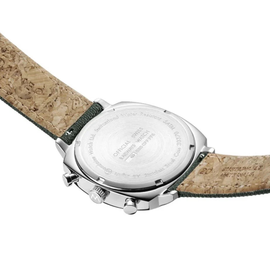 Chronograph Watch - Mondaine Grand Cushion Chrono Square Men's Green Watch MSL.41460.LF.SET