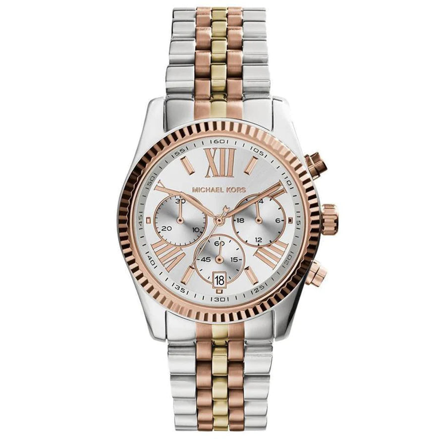 Michael Kors Watch 38mm Tri Tone Lexington Chronograph MK5735