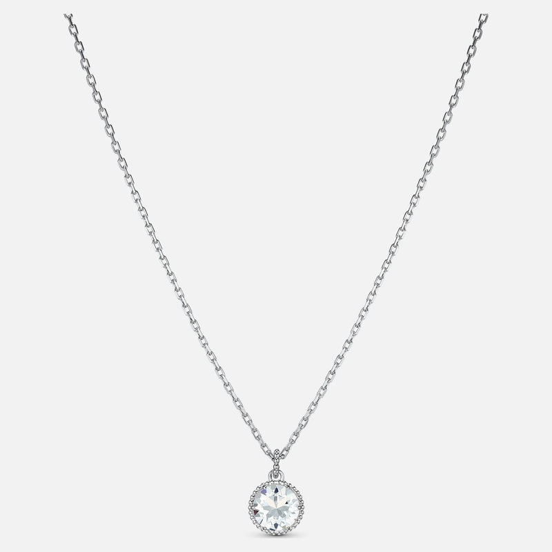 Swarovski Birthstone April Pendant Necklace Silver Rhodium Plated 5522775