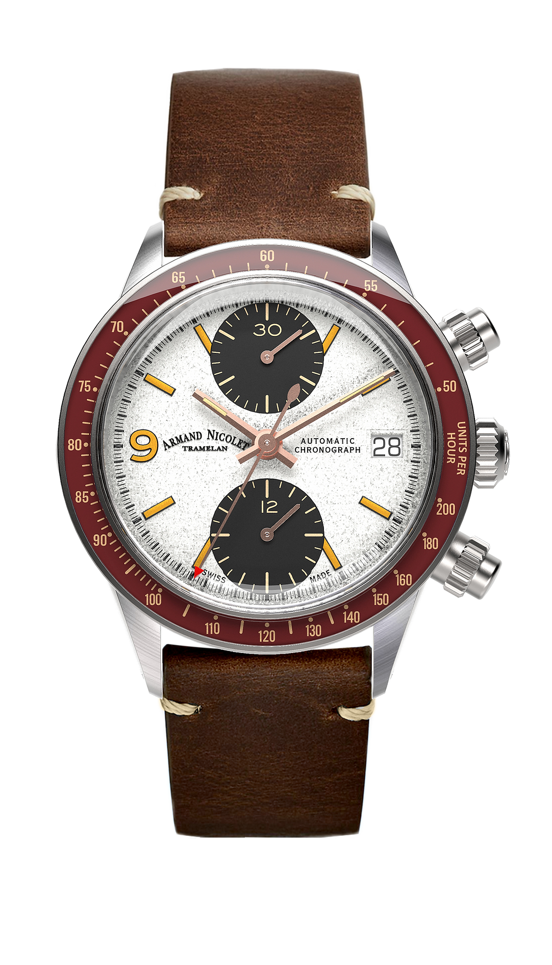 Armand Nicolet Men's Watch VS1 Chronograph 38mm Silver A510AXAA-AS-BP19500MAC