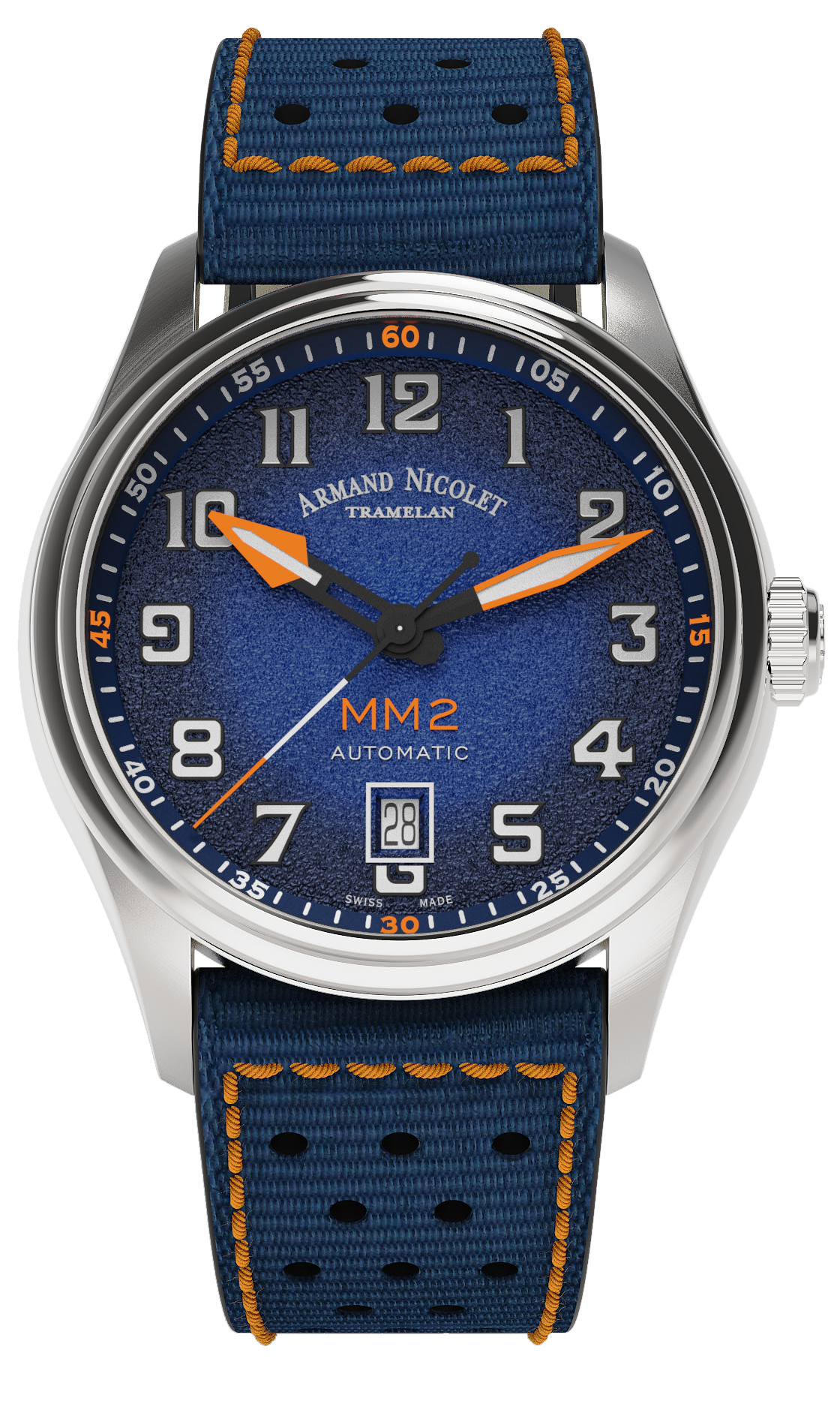 Armand Nicolet Men's Watch MM2 Date 41mm Blue A740P-BN-P0640BO8