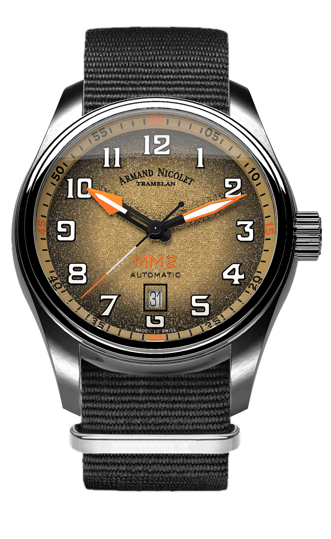 Armand Nicolet Men's Watch MM2 Date 43mm Beige A640P-KA-BN22481AANN