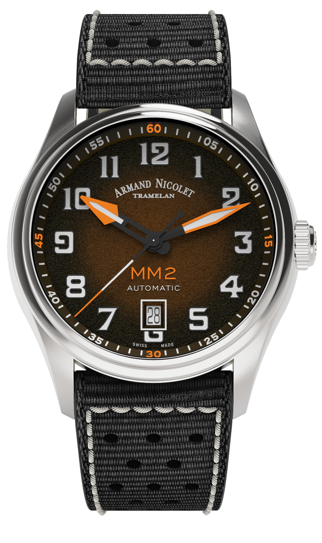 Armand Nicolet Men's Watch MM2 Date 41mm Black A740P-KN-P0640NC8
